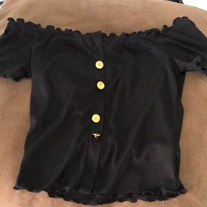 Off the shoulder black crop top